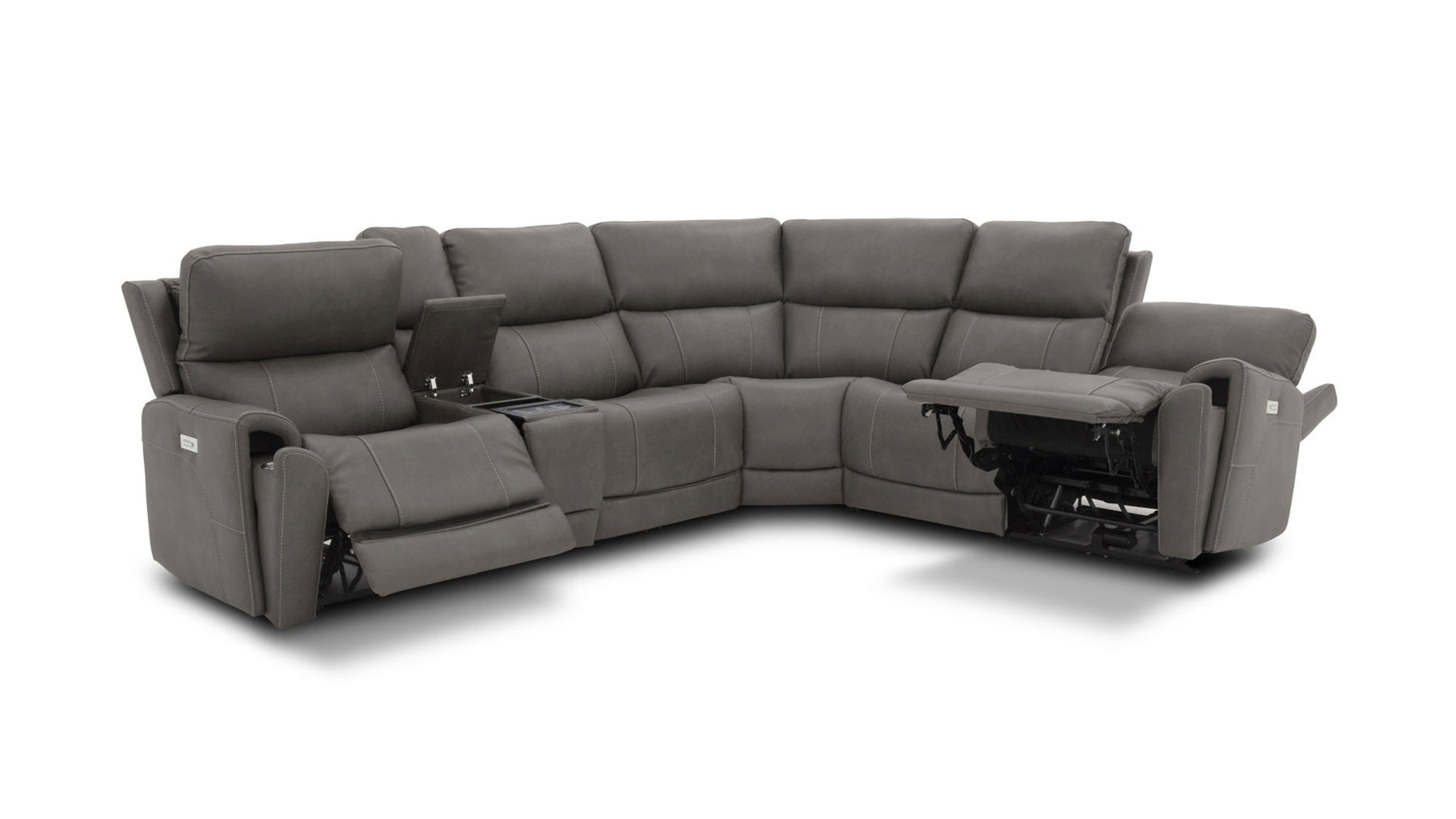 "Cougar power sectional side reclined view showing zero gravity mechanism"