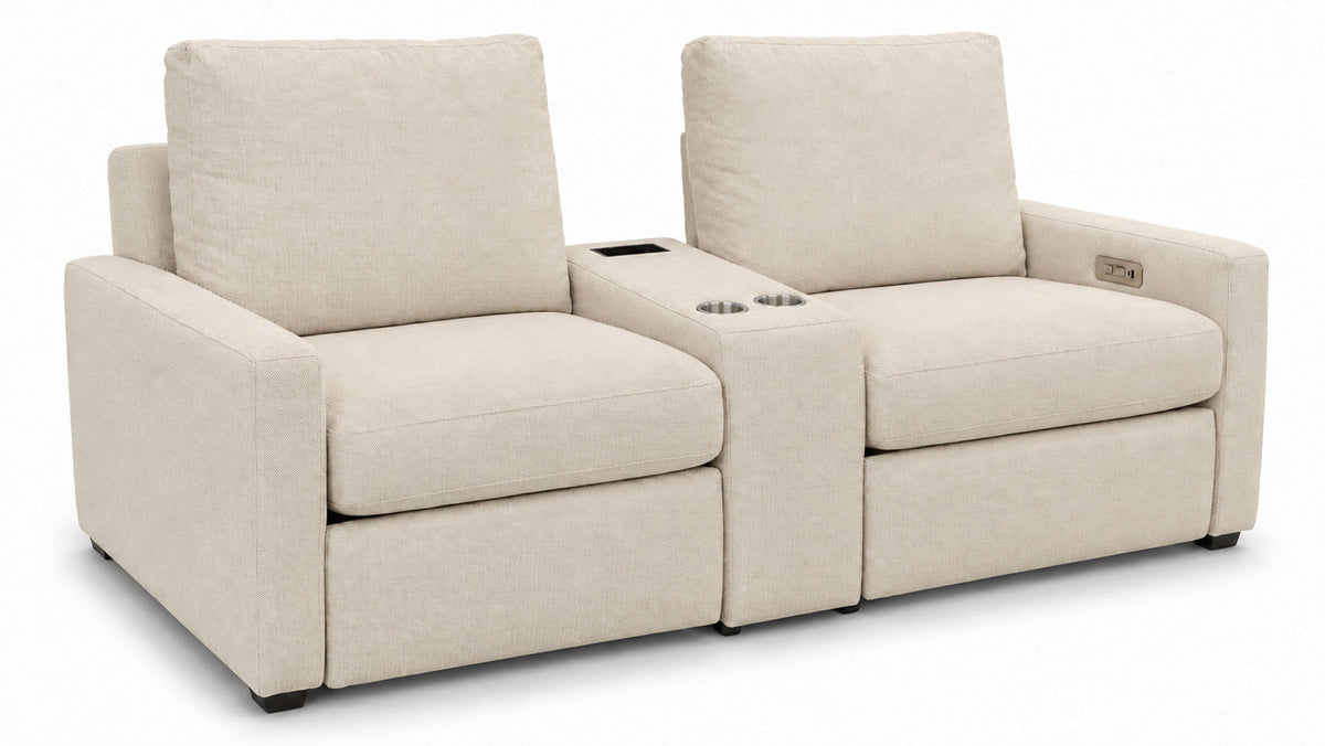 Solara Straw 3pc Power Reclining Loveseat |Gallery Furniture