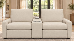 Solara Straw 3pc Power Reclining Loveseat |Gallery Furniture