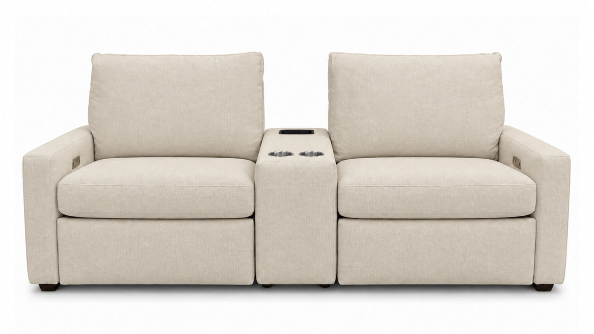 Solara Straw 3pc Power Reclining Loveseat |Gallery Furniture