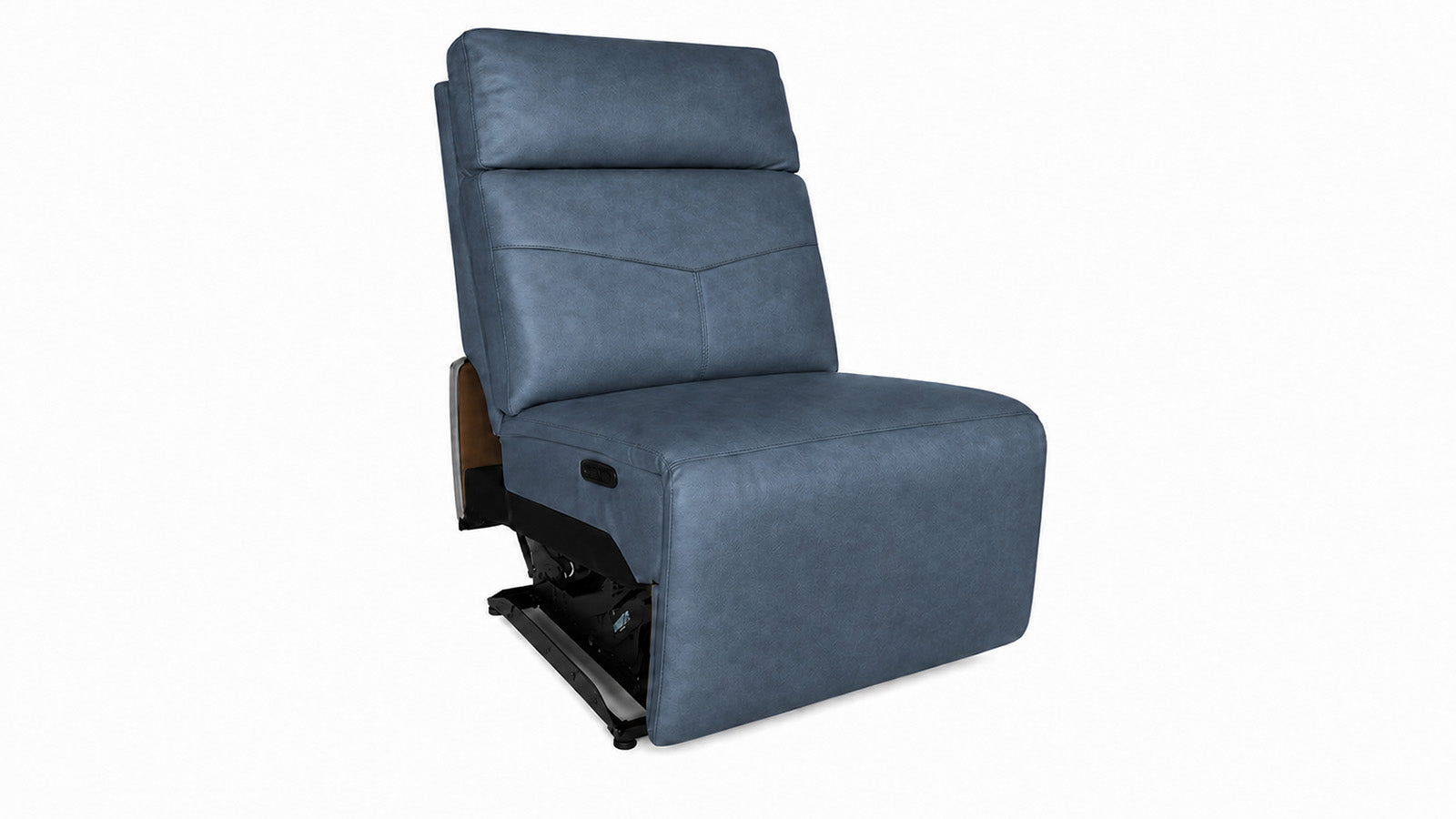 Admiral Blue Armless Power Recliner | MacModular Sectional Piece