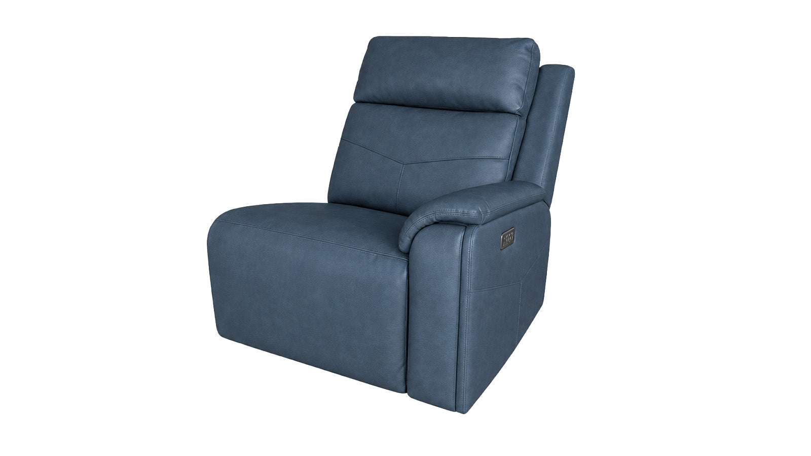 Admiral Blue Right Arm Facing Power Recliner | MacModular Sectional Piece