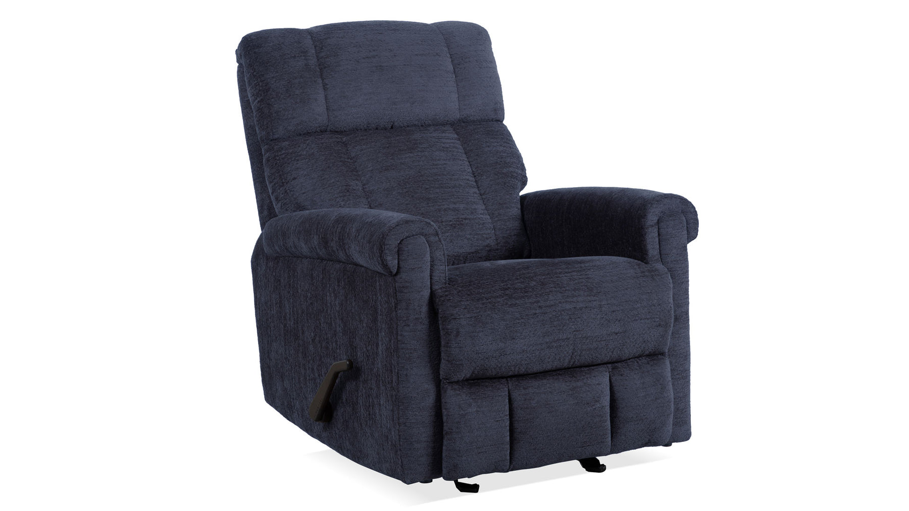 Sillón reclinable con balancín manual Perfect Match Classic en azul nocturno – Sillón tapizado para salón | Gallery Furniture