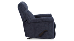 Sillón reclinable con balancín manual Perfect Match Classic en azul nocturno – Sillón tapizado para salón | Gallery Furniture