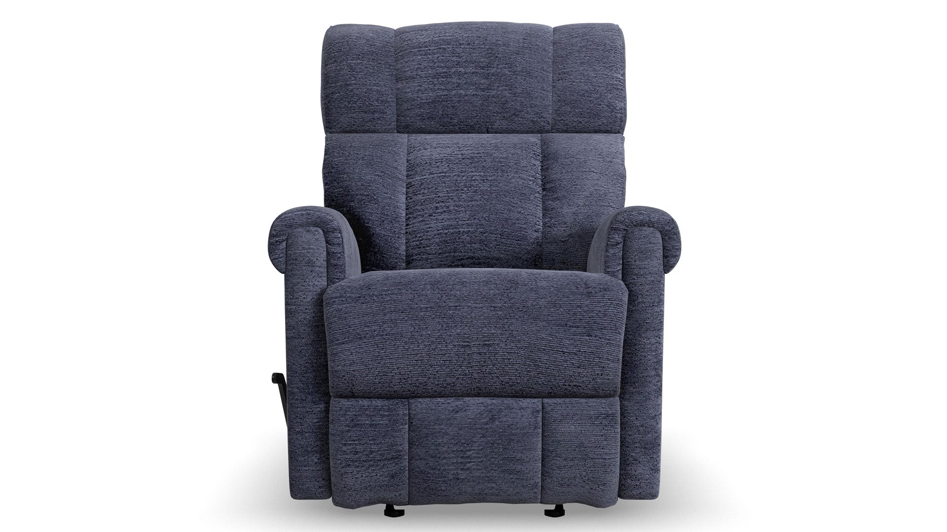 Sillón reclinable con balancín manual Perfect Match Classic en azul nocturno – Sillón tapizado para salón | Gallery Furniture