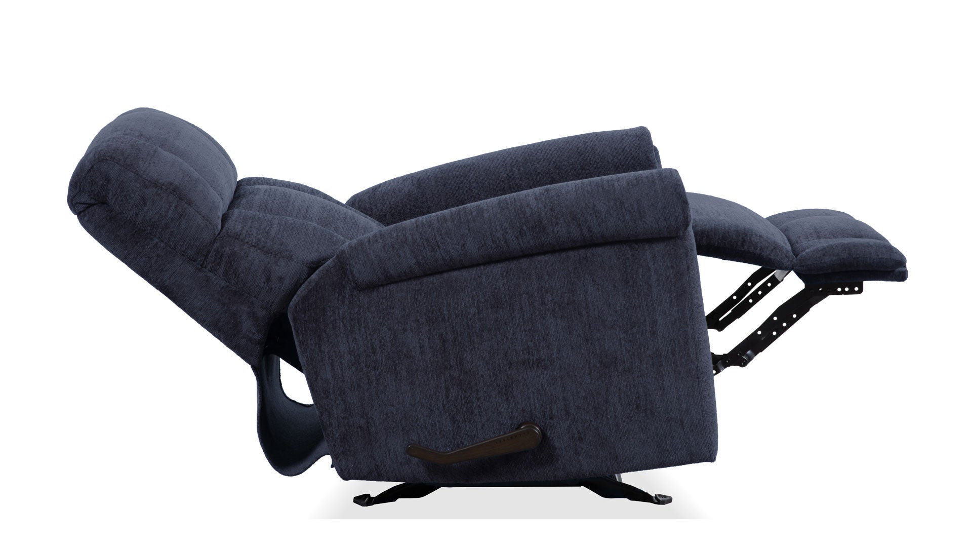 Sillón reclinable con balancín manual Perfect Match Classic en azul nocturno – Sillón tapizado para salón | Gallery Furniture