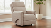 Perfect Match Compact Shoreline Tan Manual Rocker Recliner – Upholstered Living Room Chair | Gallery Furniture