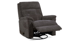 Sillón reclinable giratorio manual de acero sofisticado «Perfect Match» – Sillón tapizado para salón | Gallery Furniture