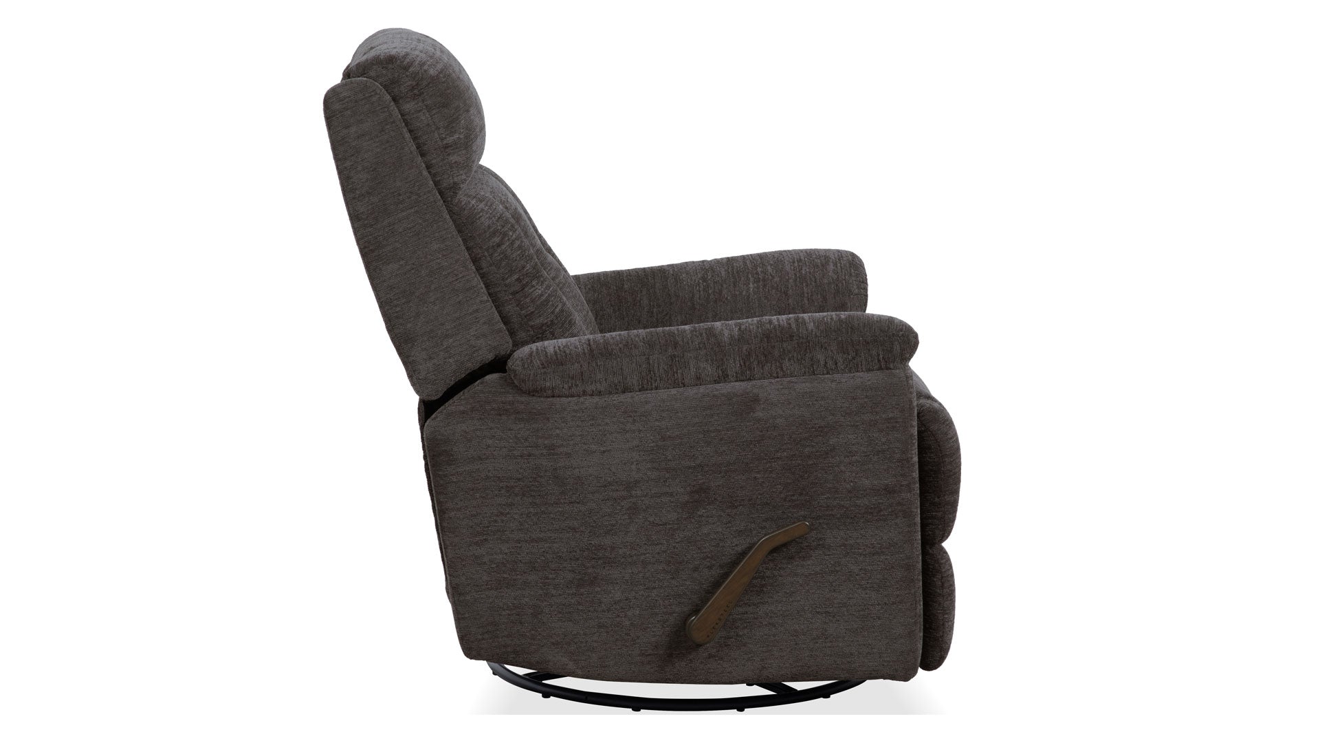 Sillón reclinable giratorio manual de acero sofisticado «Perfect Match» – Sillón tapizado para salón | Gallery Furniture