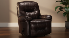 Zaynah Walnut Leather Match Manual Rocker Recliner – Upholstered Living Room Chair Made in USA | Gallery Furniture