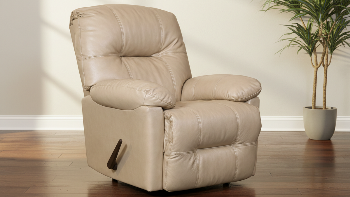 Zaynah Stone Leather Manual Rocker Recliner