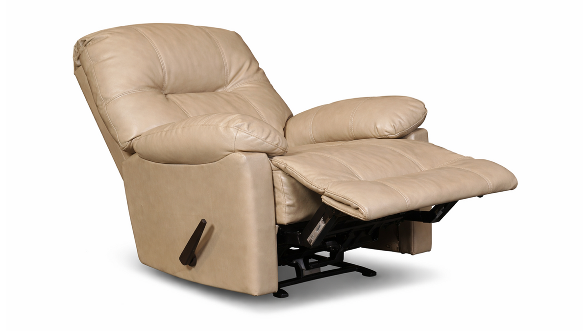 Zaynah Stone Leather Manual Rocker Recliner