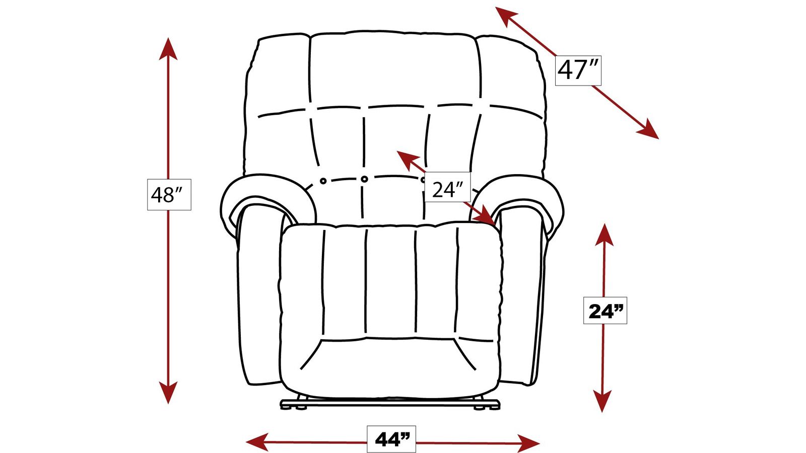 Beast Rake Manual Recliner – Heavy Duty 500 lb Capacity Living Room Chair Made in USA | Gallery Furniture