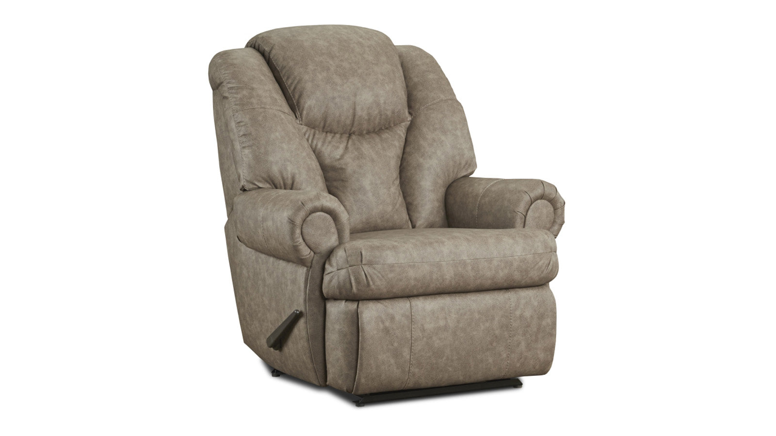 King Comfort Taupe Manual Recliner – Heavy Duty 500 lb Capacity Living Room Chair Made in USA | Gallery Furniture