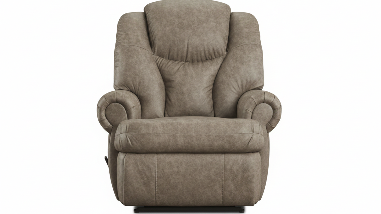 King Comfort Taupe Manual Recliner – Heavy Duty 500 lb Capacity Living Room Chair Made in USA | Gallery Furniture
