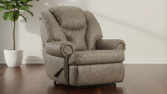 King Comfort Taupe Manual Recliner – Heavy Duty 500 lb Capacity Living Room Chair Made in USA | Gallery Furniture