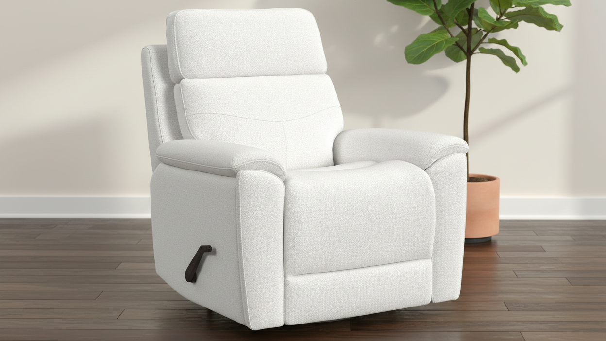 Sillón reclinable giratorio manual «Perfect Match» en color Perla Refinada – Sillón tapizado para salón | Gallery Furniture