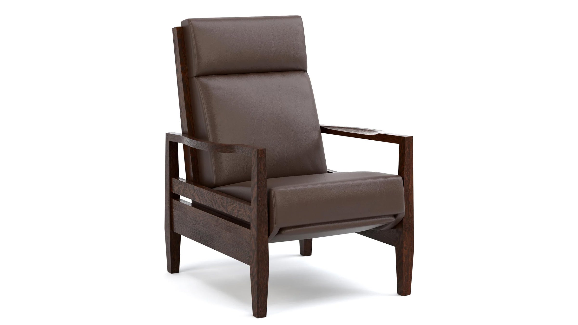 Stickley Surry Hills Recliner | Morganton Cola Leather Recliner | Gallery Furniture