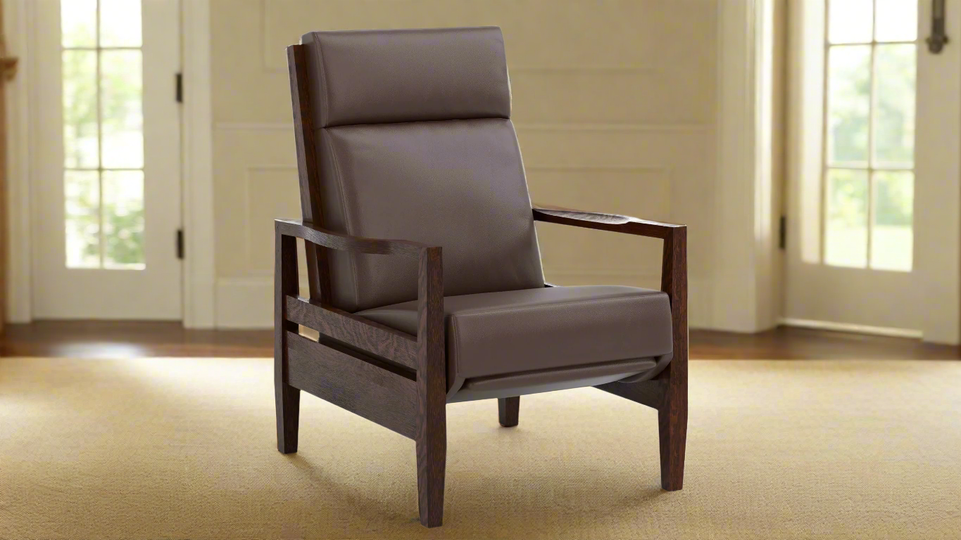 Stickley Surry Hills Recliner | Morganton Cola Leather Recliner | Gallery Furniture