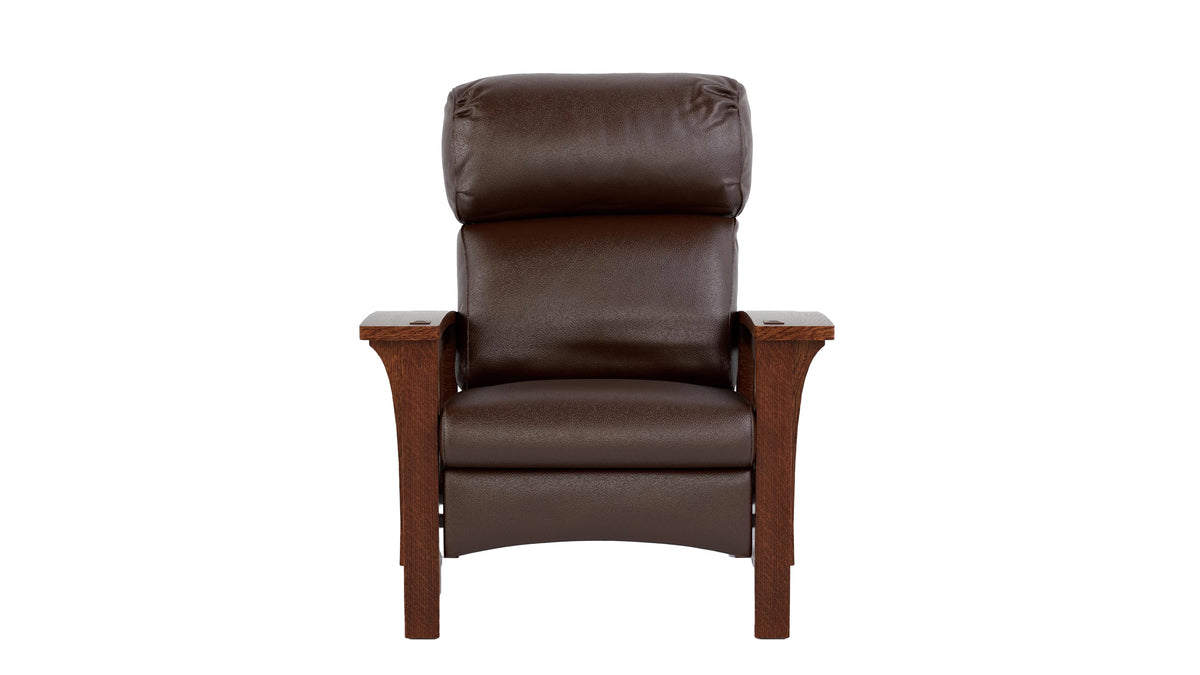 Stickley Leather Bustle Back Bow Arm Morris Recliner