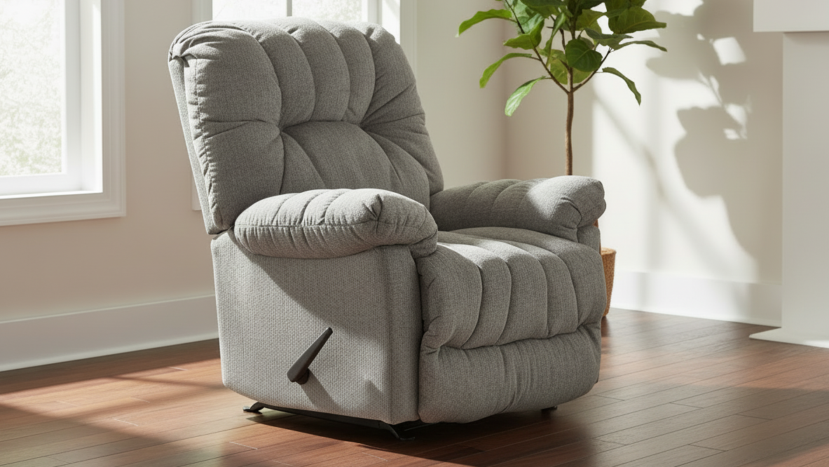 Conen Spruce Manual Rocker Recliner – Upholstered Living Room Chair Made in USA | Gallery Furniture