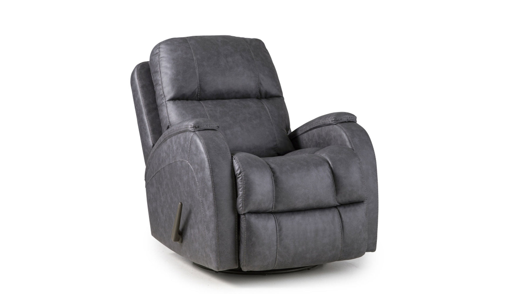 Zena Graphite Manual Swivel Glider Recliner – Upholstered Living Room Chair Made in USA | Gallery Furniture