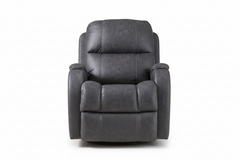 Zena Graphite Manual Swivel Glider Recliner – Upholstered Living Room Chair Made in USA | Gallery Furniture
