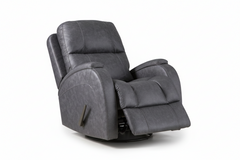 Zena Graphite Manual Swivel Glider Recliner – Upholstered Living Room Chair Made in USA | Gallery Furniture
