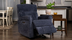 Sillón reclinable «Perfect Match Classic Nocturne Blue Power Rocker» – Sillón tapizado para salón | Gallery Furniture
