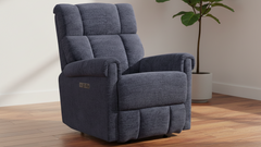 Sillón reclinable «Perfect Match Classic Nocturne Blue Power Rocker» – Sillón tapizado para salón | Gallery Furniture