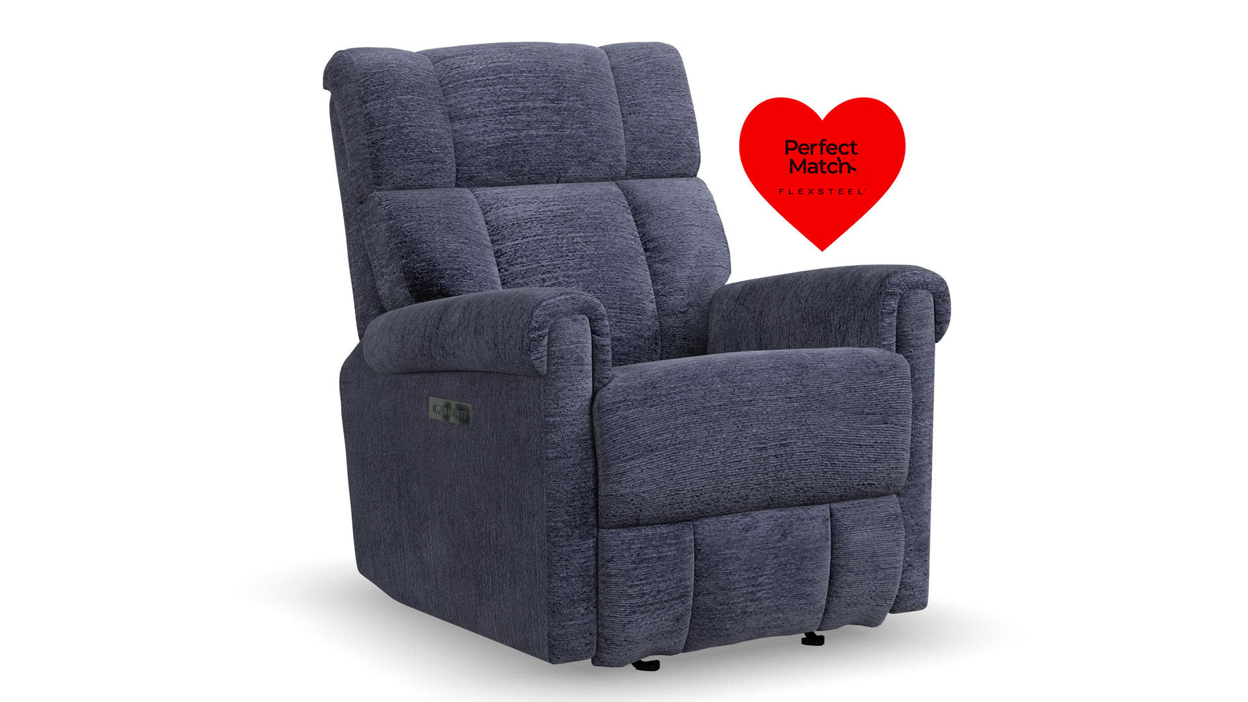Sillón reclinable «Perfect Match Classic Nocturne Blue Power Rocker» – Sillón tapizado para salón | Gallery Furniture