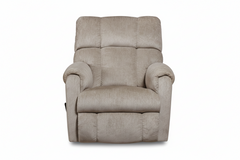 Sillón reclinable con balancín «Sand Manual» – Sillón tapizado en color beige, fabricado en EE. UU. | Gallery Furniture