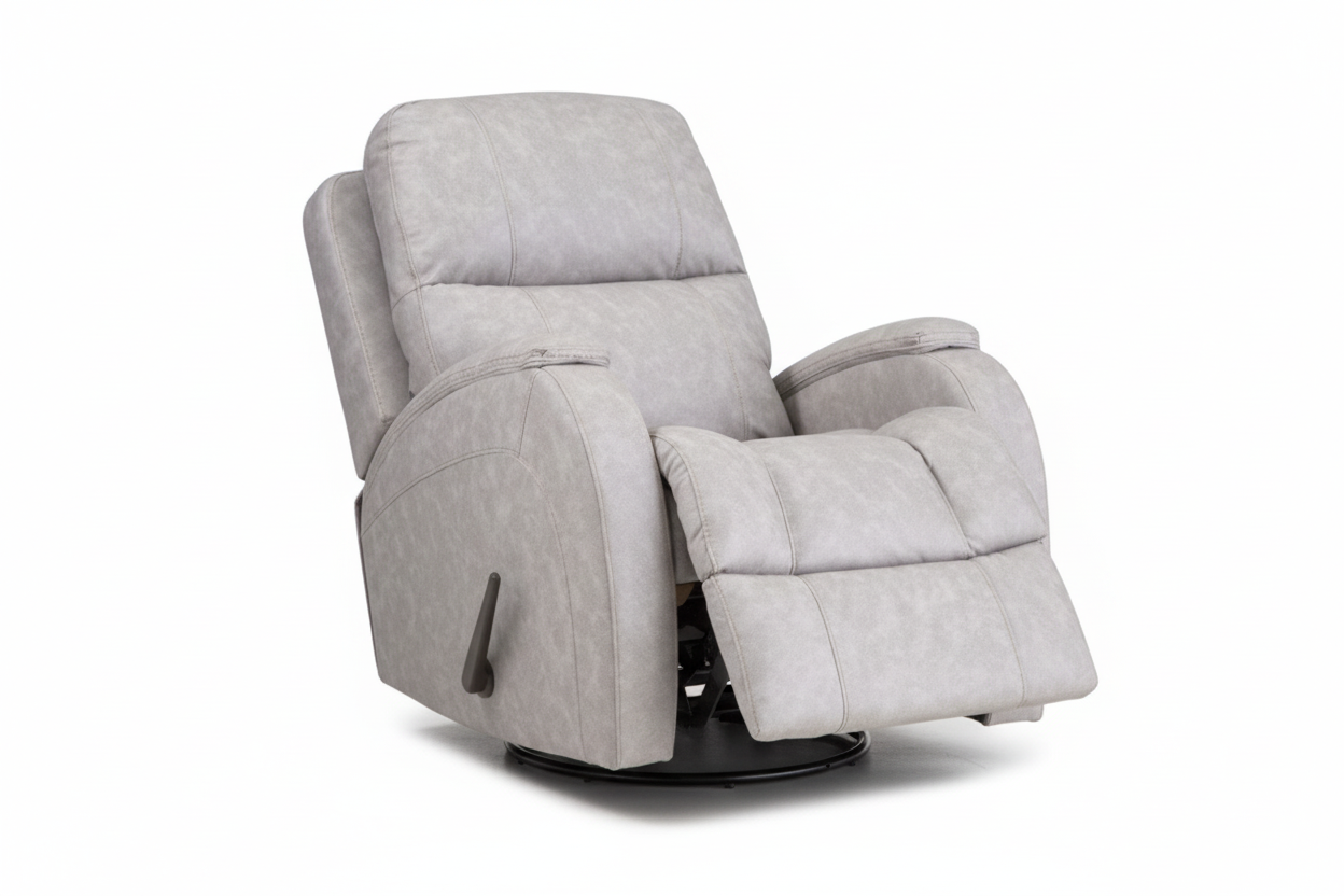 Zena Pebble Manual Swivel Glider Recliner – Upholstered Living Room Chair Made in USA | Gallery Furniture