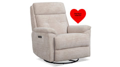 Sillón reclinable giratorio «Sophisticated Oat Power» de Perfect Match – Sillón tapizado para salón | Gallery Furniture