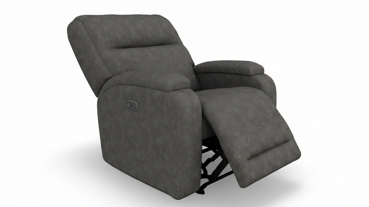 Maverly Slate Power Rocker Recliner – Upholstered Living Room Chair Made in USA | Gallery Furniture