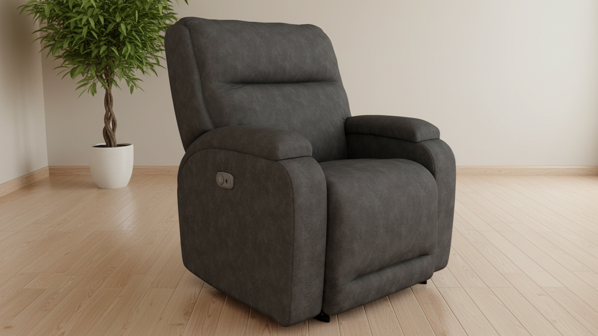 Maverly Slate Power Rocker Recliner – Upholstered Living Room Chair Made in USA | Gallery Furniture