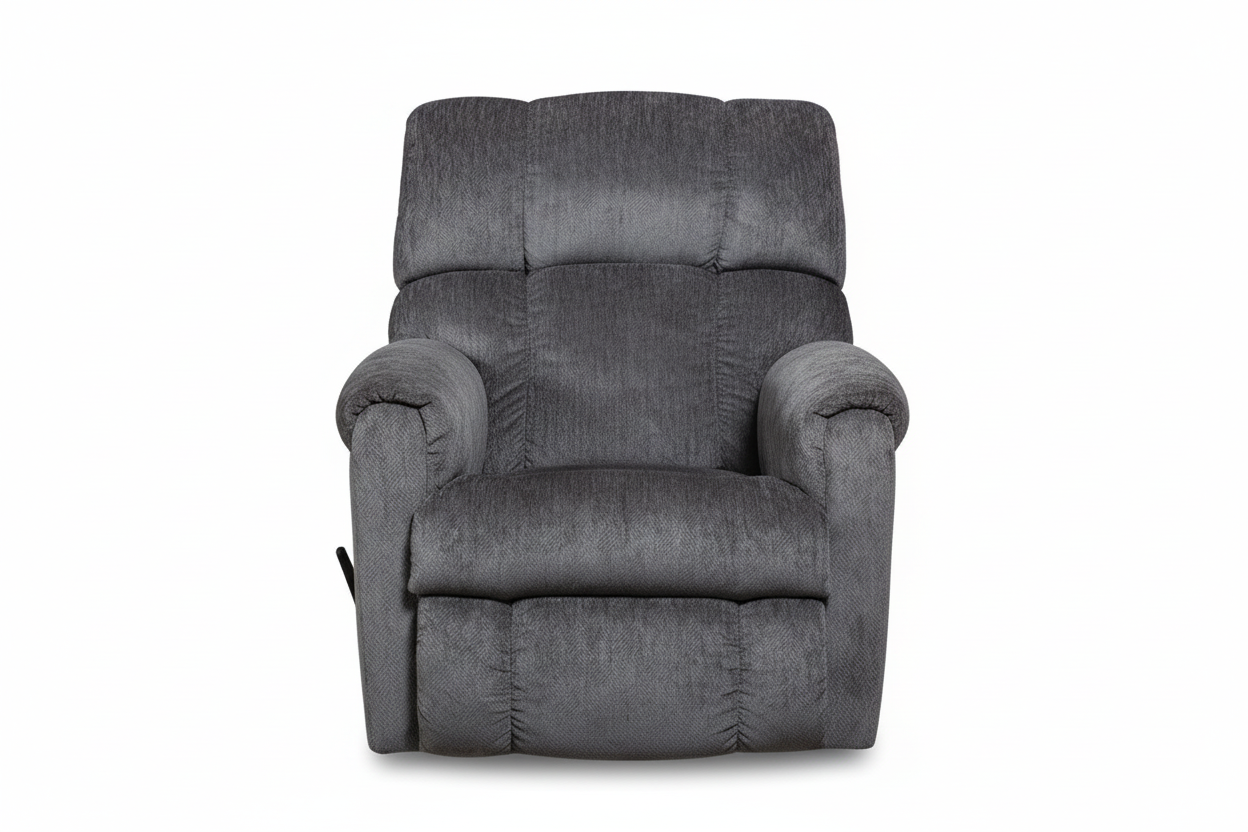 Grey Manual Rocker Recliner – Upholstered Living Room Chair Made in USA | Gallery Furniture