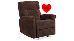 Sillón reclinable Power Rocker «Perfect Match Classic» en color marrón búfalo – Sillón tapizado para salón | Gallery Furniture