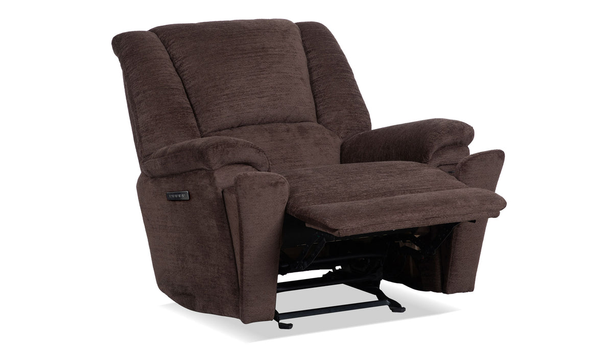 Perfect Match Plush Buffalo Brown Power Rocker Recliner – Upholstered Living Room Chair | Gallery Furniture