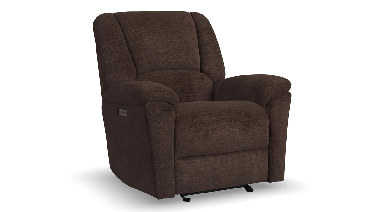 Perfect Match Plush Buffalo Brown Power Rocker Recliner – Upholstered Living Room Chair | Gallery Furniture