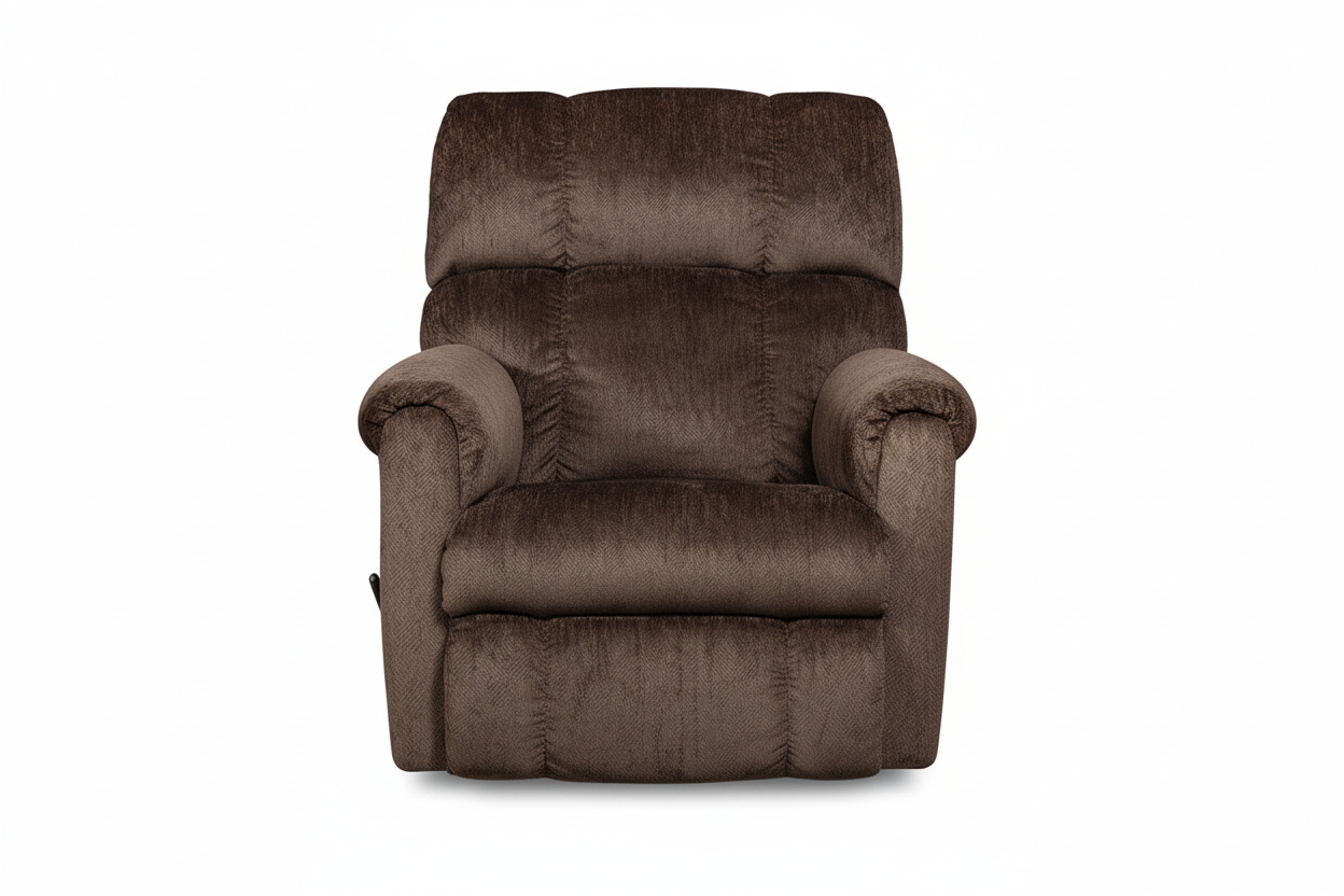 Sillón reclinable manual Godiva – Sillón de salón tapizado en marrón, fabricado en EE. UU. | Gallery Furniture