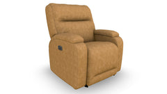 Sillón reclinable Maverly Pecan Power Rocker – Sillón tapizado para salón fabricado en EE. UU. | Gallery Furniture