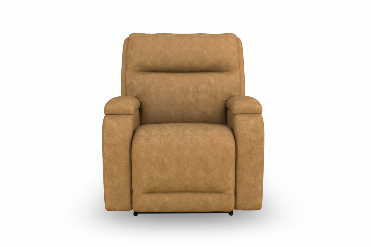 Sillón reclinable Maverly Pecan Power Rocker – Sillón tapizado para salón fabricado en EE. UU. | Gallery Furniture