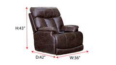 RECLINABLE MESQUITE MARRÓN ELÉCTRICO 