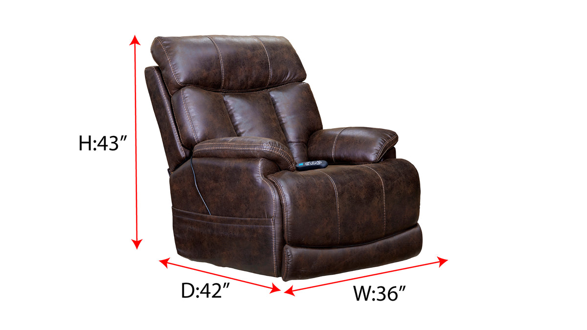 RECLINABLE MESQUITE MARRÓN ELÉCTRICO 