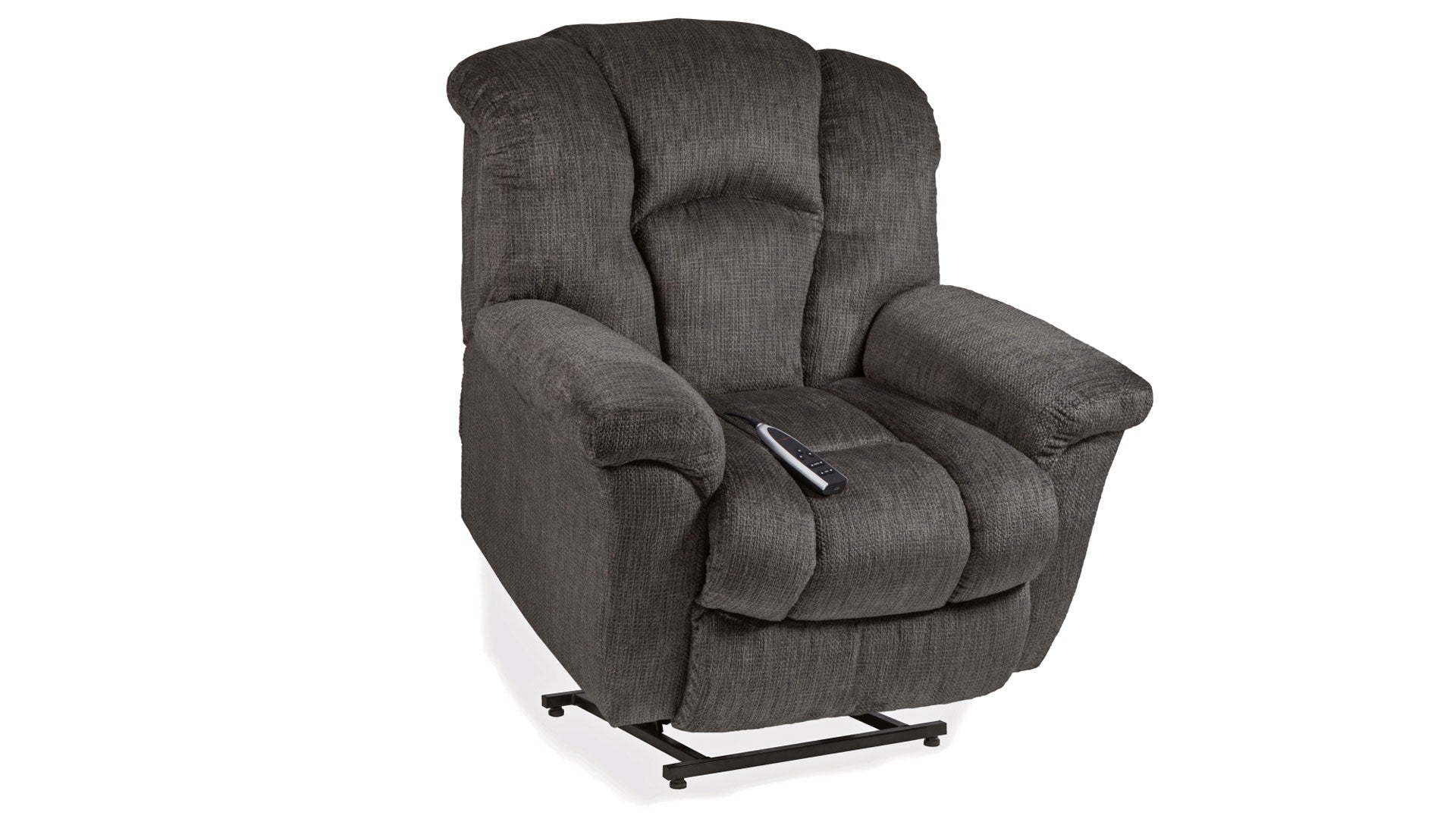 Sillón reclinable con elevador Equalizer Ion Charcoal P1 – Sillón elevador fabricado en EE. UU. con estructura de madera maciza | Gallery Furniture