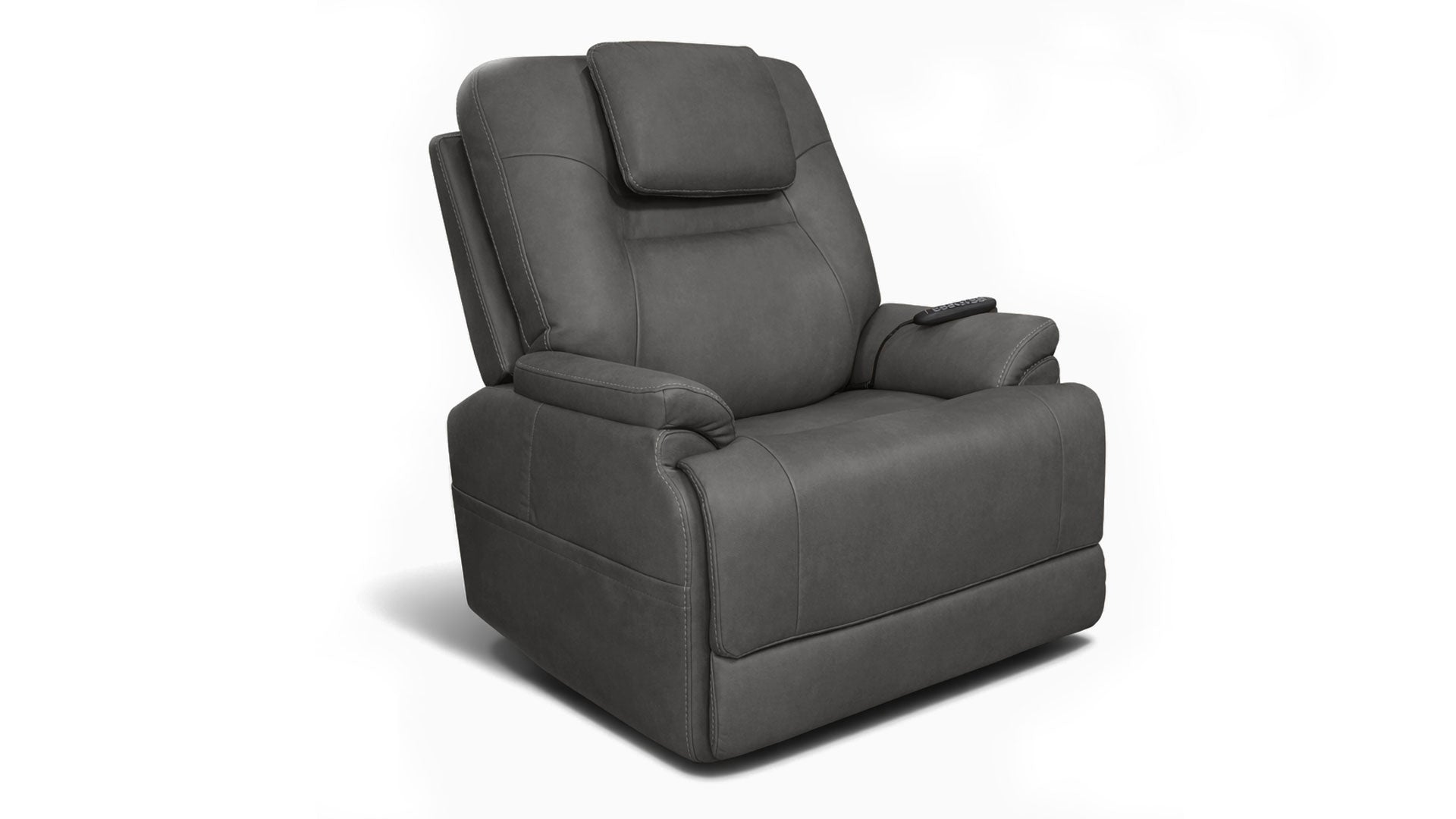 Sillón reclinable MacZcliner Performa en gris oscuro P5 con elevador eléctrico – Sillón reclinable de gravedad cero | Calefacción y masaje