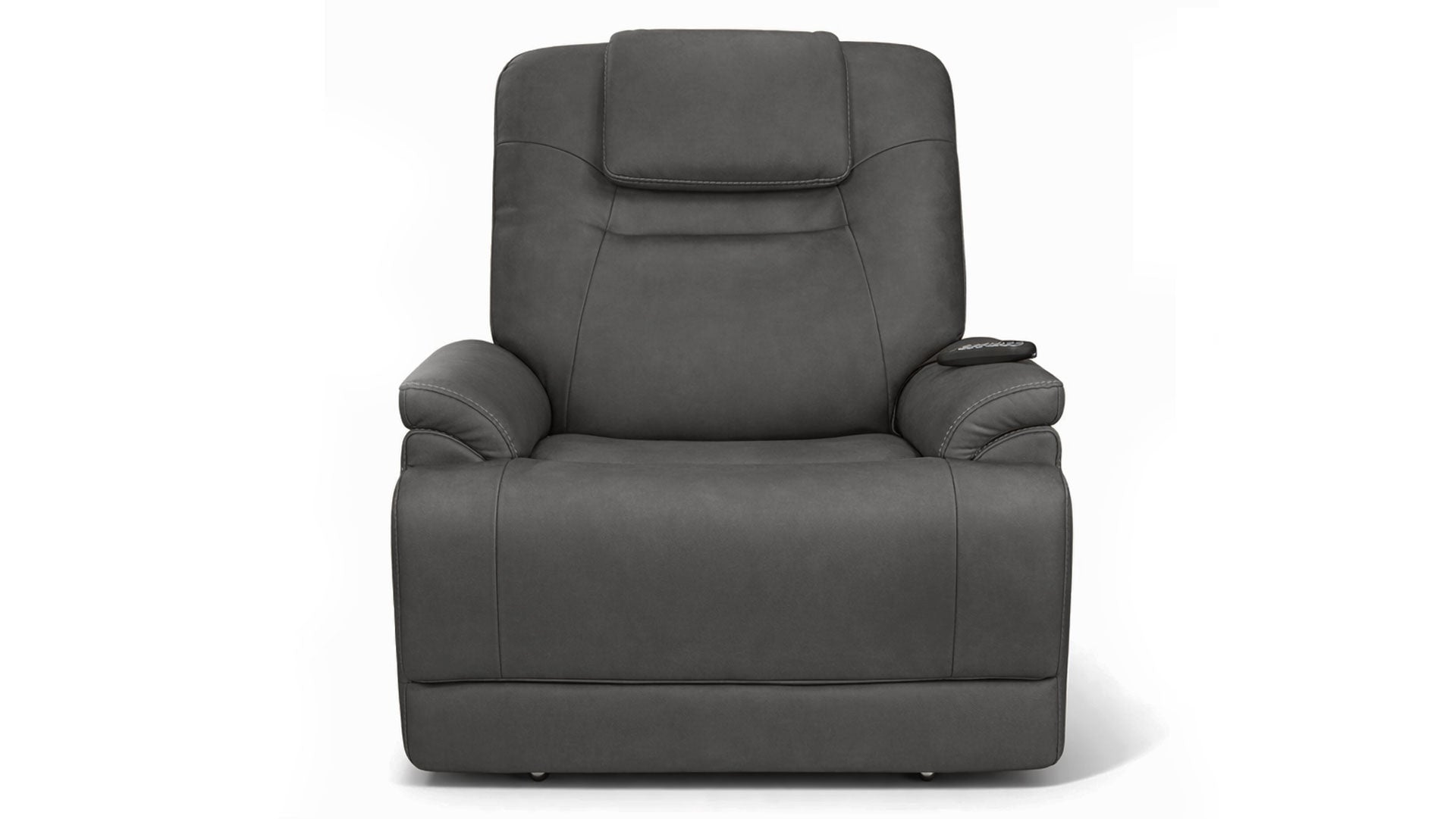 Sillón reclinable MacZcliner Performa en gris oscuro P5 con elevador eléctrico – Sillón reclinable de gravedad cero | Calefacción y masaje