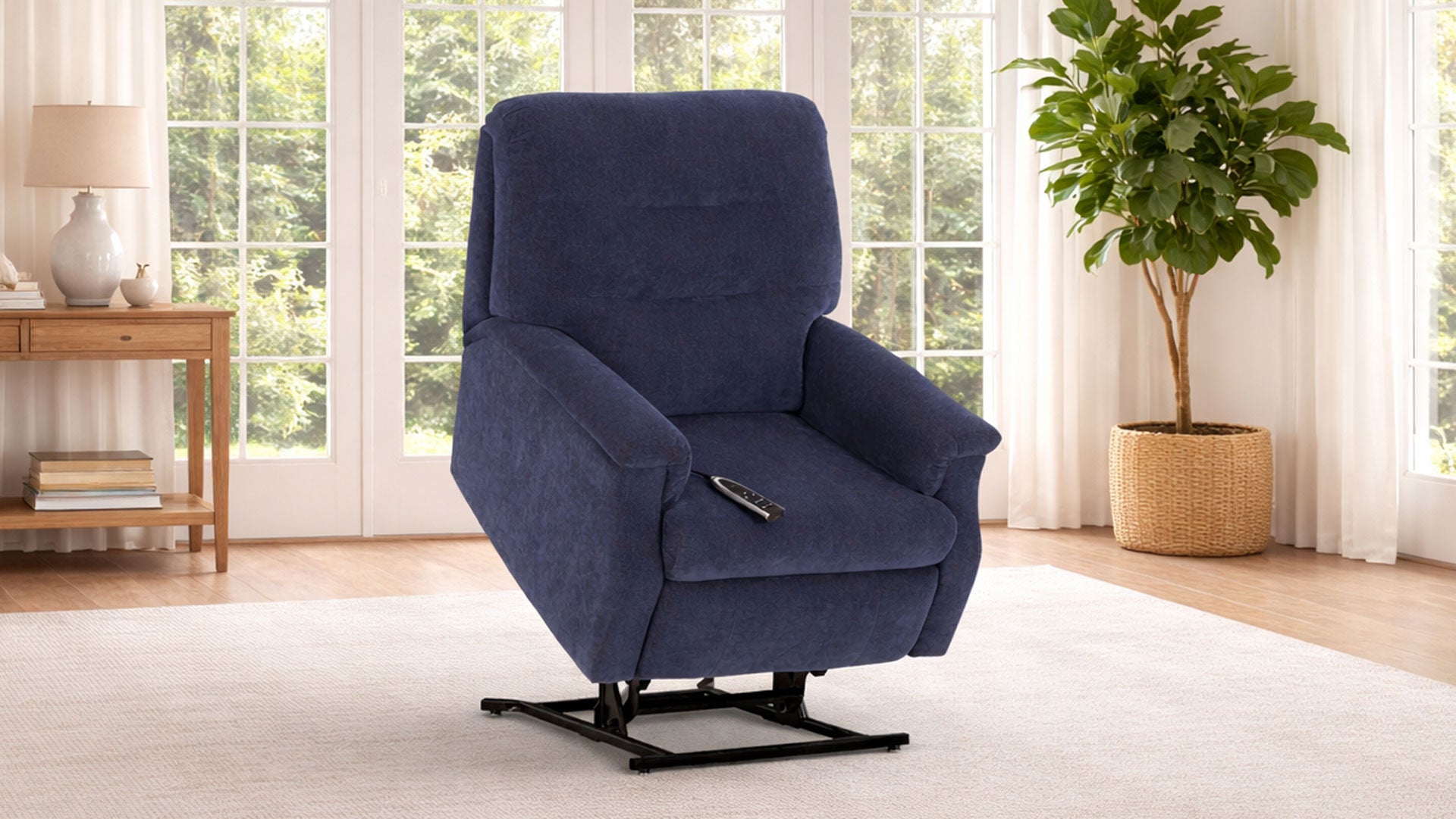 Barbara Jean Blue P1 Power Lift Recliner – Zero Gravity Lift Chair Made in USA | Gallery Furniture