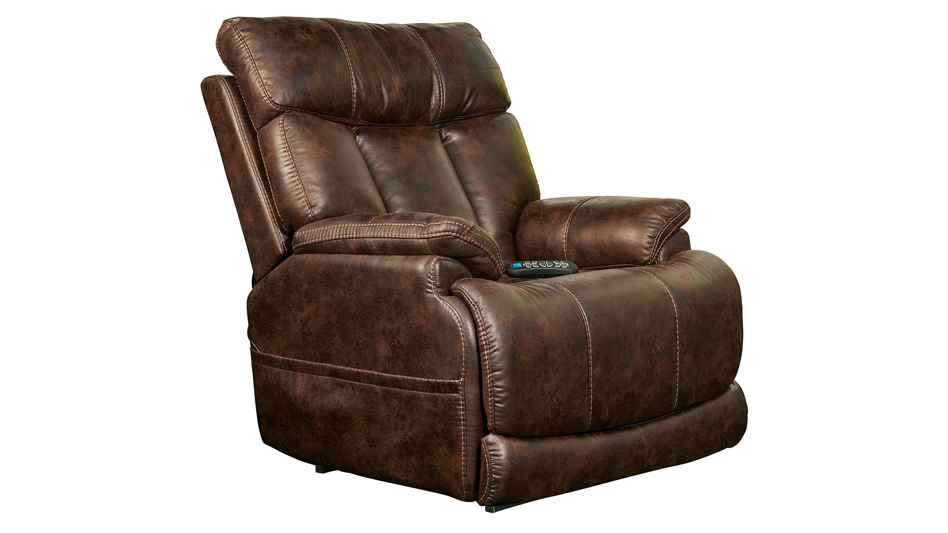 Sillón reclinable eléctrico Flexsteel Mesquite P3 – Reposacabezas y soporte lumbar eléctricos con Blue Steel Spring™ | Gallery Furniture
